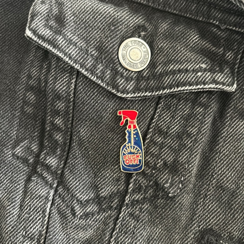 Cute funny urban outfitters pin spray bottle f off